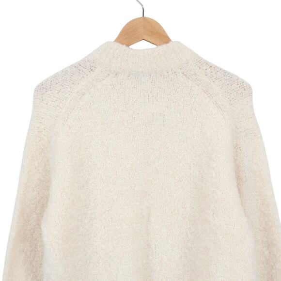 NWT Madewell Wool Alpaca Blend Boucle Knit Oversized Sweater Alabaster Small - Picture 8 of 12